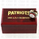 1985 New England Patriots AFC Football world Championship Ring 10-13 Size with Logo wooden box