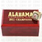 2011 Alabama Crimson Tide NCAA Football National Championship Ring 10-13 Size with Logo wooden box