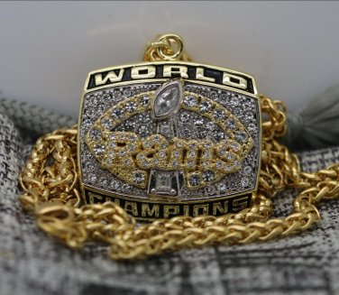 1999 St Louis Rams super bowl Championship necklace copper version with a 23inch chain