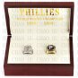 2PCS Sets 1980 2008 PHILADELPHIA PHILLIES MLB Championship Ring 10-13 Size with Logo wooden box