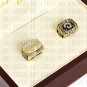 2pcs Set 1979 1999 St Louis Rams Football championship Rings 10-13S+ Logo wooden box