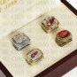 Set 4 PCS 1997 1998 2002 2008 Detroit Red Wings Hockey championship Rings 10-13S+ Logo wooden box