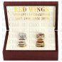 Set 4 PCS 1997 1998 2002 2008 Detroit Red Wings Hockey championship Rings 10-13S+ Logo wooden box