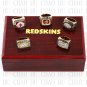 5PCS Sets 1972 1982 1983 1987 1991 Washington Redskins Football Rings 10-13S+ Logo wooden box