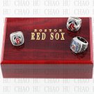 3PCS Sets 2004 2007 2013 Boston Red Sox MLB Championship Ring 10-13 Size with Logo wooden box