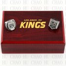 Set 2 PCS 2012 2014 Los Angeles La Kings Hockey championship Rings 10-13S+ Logo wooden box