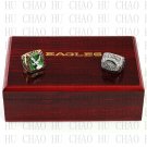 2pcs 1980 2004 PHILADELPHIA EAGLES NFC Football world Championship Ring 10-13S+ Logo wooden box