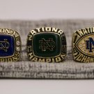 SET 3 PCS 1973 1977 1988 Notre Dame Fighting Irish NCAA National championship rings 8-14S