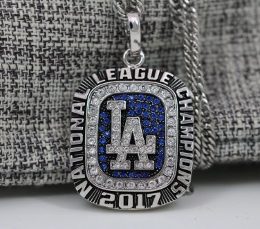 OFFICAL 2017 2018 Los Angeles Dodgers NL world Championship necklace +22 inch chain