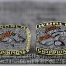One Set 2 PCS 1997 1998 Denver Broncos super bowl championship Ring 7-15S copper ring