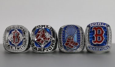 Full Set 4PCS 2004 2007 2013 2018 Boston Red Sox world series Championship Ring 8-14 Size