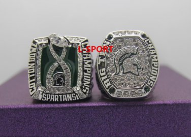 One Set 2015 2016 Michigan State Spartans Big 10 NCAA Championship ring 8-14S