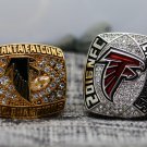 One Set 2 PCS 1998 2017 Atlanta Falcons NFC Football Championship ring 7-15S copper ring