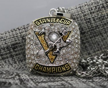 Offical one 2017 Pittsburgh Penguins stanley cup championship necklace with 21 inch chain