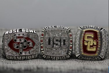 One Set 3PCS 2007 2008 2009 USC Trojans Rose bowl National championship ring 8-14S