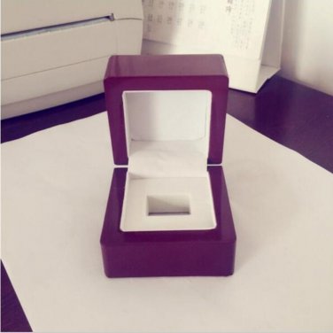 Ring Display Wood Box Single Hole Wine Red Sports Jewelry box