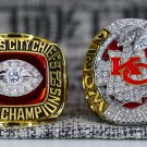 One Set 2PCS 1969 2020 Kansas City Chiefs Super bowl championship ring 7-15S with black bags