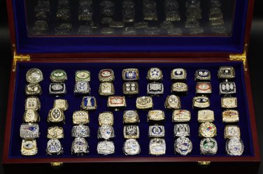 Full set 1966-2018 53pcs  super bowl Championship Ring 10/11 size with big case