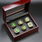 Wooden case 6PCS one set Green bay packers super bowl Ring 11 size