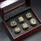 Wooden Case Set 1974 1975 1978 1979 2005 2008 Pittsburgh Steelers Football Rings 10 11 size