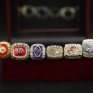 Set 6 PCS  Denver Broncos super bowl  championship Rings 11 size with wooden case
