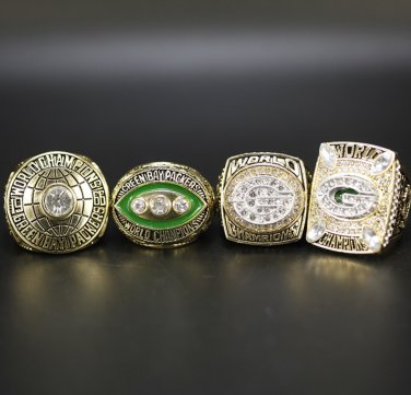 Set 4 PCS Green bay packers super bowl Championship Ring  11 size with cotton bag