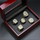 Set 5pcs 1971 77 92 93 95 Dallas Cowboys super bowl championship ring gold with wooden case（463）