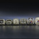 Full Set 6PCS Pittsburgh Steelers Super bowl championship ring 11 size without case（468）