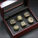 Full Set 6PCS Pittsburgh Steelers Super bowl championship ring 11 size with wooden case（468）