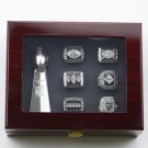 6PCS Set Oakland Raiders Gannon NFL Super Bowl CHAMPIONSHIP RING and TROPHY with  case（485）