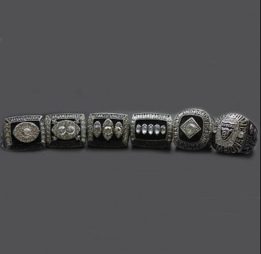 6PCS Set Oakland Raiders Gannon NFL Super Bowl CHAMPIONSHIP RINGS without  case&iuml;&frac14;�495&iuml;&frac14;�