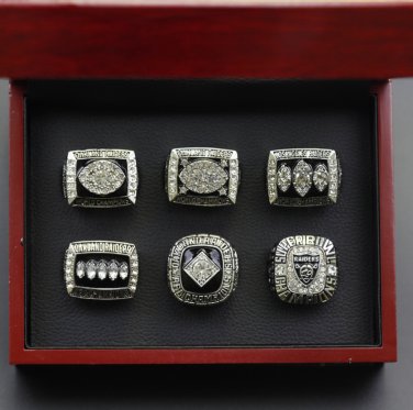6PCS Set Oakland Raiders Gannon NFL Super Bowl CHAMPIONSHIP RINGS with  case&iuml;&frac14;�495&iuml;&frac14;�