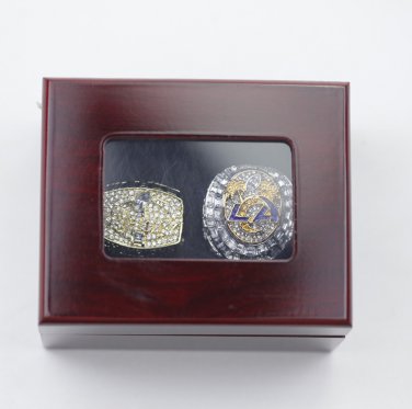 2PCS 1999 2021 Los Angeles Rams Super Bowl Championship Ring size 11 with  case&iuml;&frac14;�496&iuml;&frac14;�
