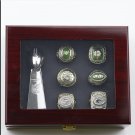 6PCS Set Green Bay Packers super bowl championship rings and Trophy with  case（507）
