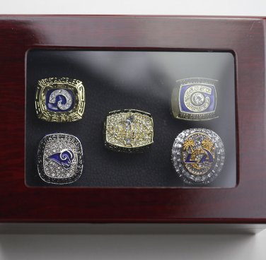 5PCS Los Angeles Rams Super Bowl Championship Rings size 11  with  case&iuml;&frac14;�524&iuml;&frac14;�