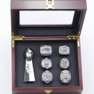 6PCS New England Patriots championship rings and Trophy Set with  case （557）
