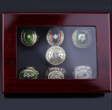 7PCS Set Green Bay Packers super bowl championship ring size 11 with  case &iuml;&frac14;�573&iuml;&frac14;�