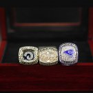 3PCS 1979 1999 2018 Los Angeles Rams Super Bowl Championship Ring size 11 with  case（589）