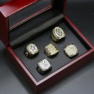 Set 5pcs 1971 77 92 93 95 Dallas Cowboys super bowl championship rings with  case（591）