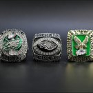 Set 3PCS PHILADELPHIA EAGLES Super Bowl Championship Rings 11 size without  case（592）
