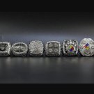 Full Set 6PCS Pittsburgh Steelers Super bowl championship ring 11 size Silver without  case（595）