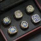 6PCS New York Yankees MLB world series championship rings 11 size with case（986）