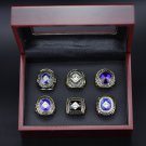 6PCS Los Angles Dodgers World Seires championship rings 11 size with case（987）