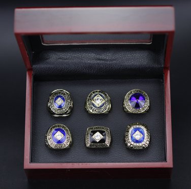 6PCS Los Angles Dodgers World Seires championship rings 11 size with case&iuml;&frac14;�987&iuml;&frac14;�