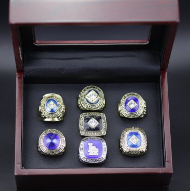 Full Set 7PCS Los Angles Dodgers world series championship rings 11 size with case&iuml;&frac14;�996&iuml;&frac14;�