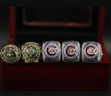 5PCS Set Chicago Cubs MLB world series championship rings 11 size with case&iuml;&frac14;�1005&iuml;&frac14;�