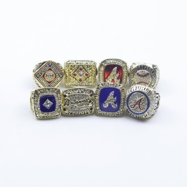 8PCS Atlanta Braves MLB world series championship rings 11 size without case&iuml;&frac14;�1011&iuml;&frac14;�