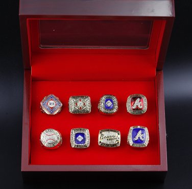 8PCS Braves MLB world series championship rings 11 size with case&iuml;&frac14;�1024&iuml;&frac14;�