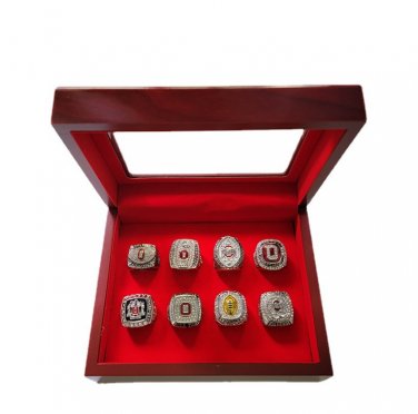 Set 8 PCS New Ohio State Buckeyes NCAA championship rings with case