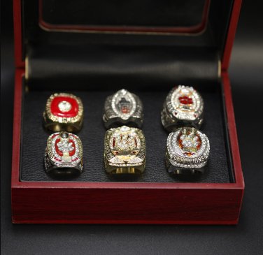 Set 6 PCS Clemson Tigers NCAA championship rings 11 size with case&iuml;&frac14;�1056&iuml;&frac14;�